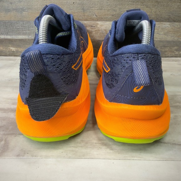 Asics Trabuco Max 2 Mens Size 9 Trail Running Shoes Navy Orange 1011B606 EUC - Picture 9 of 16